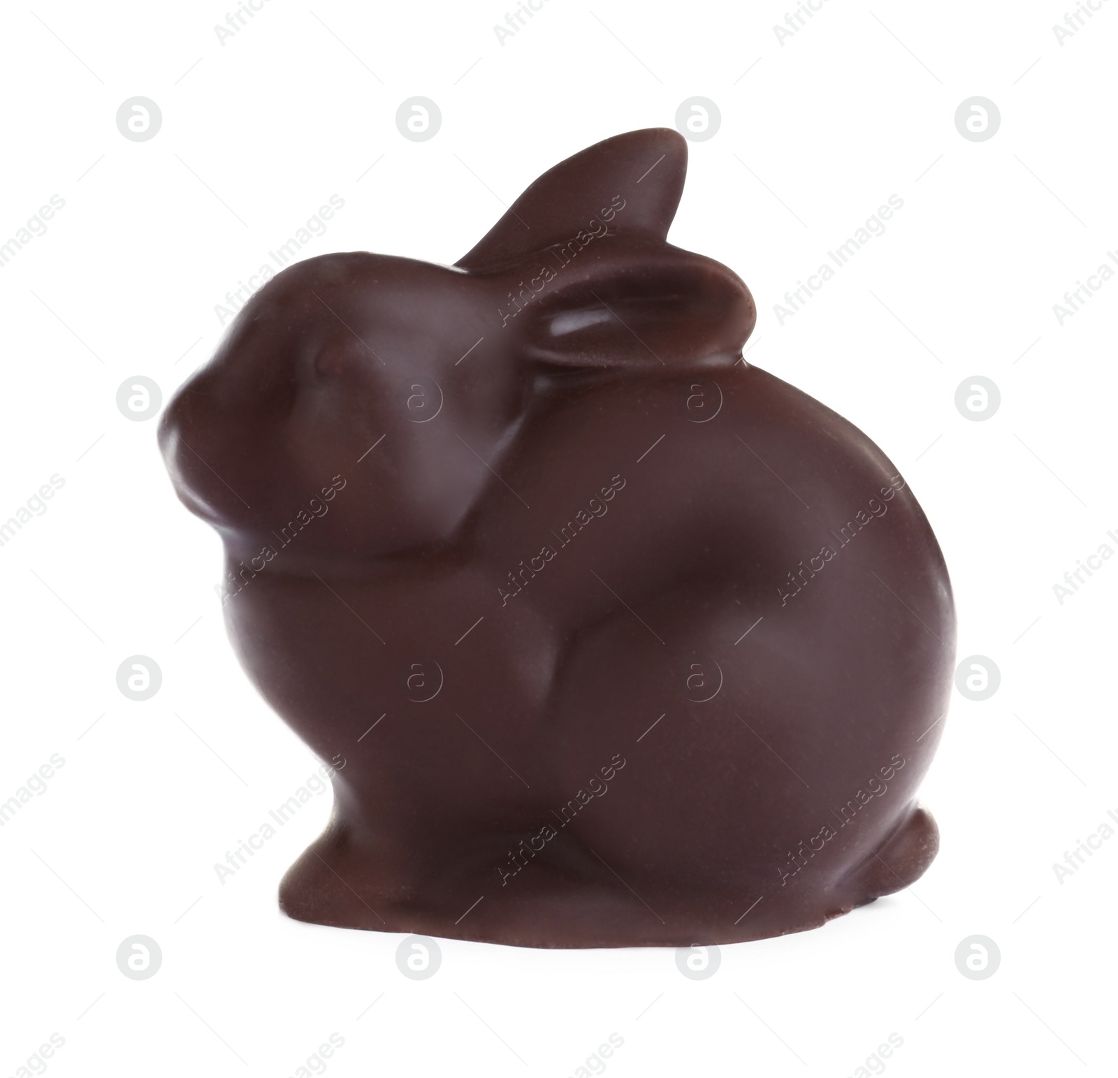 Photo of Chocolate bunny isolated on white. Easter celebration