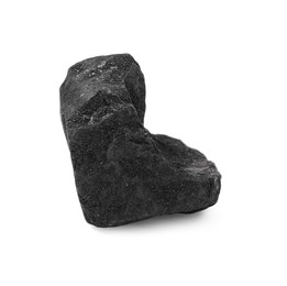 Piece of black coal isolated on white