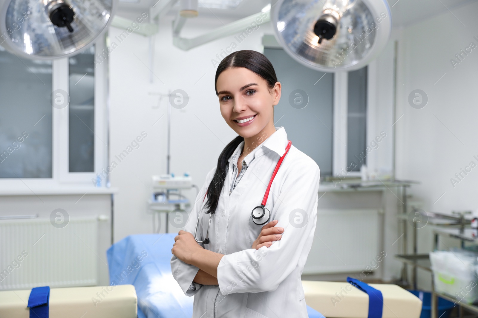 Photo of Portrait of professional doctor in modern surgery clinic