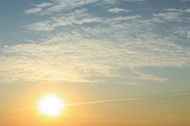 Picturesque view of beautiful cloudy morning sky