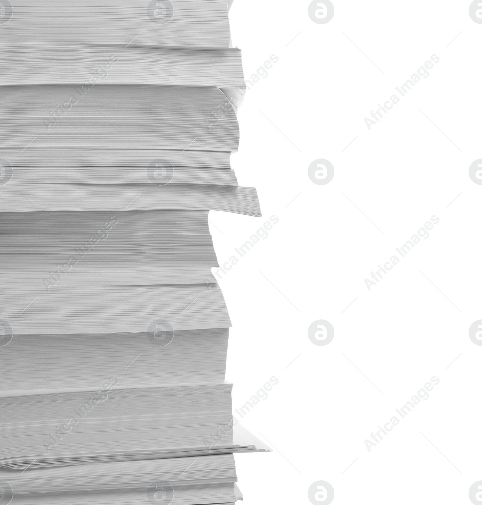 Photo of Stack of paper sheets on white background