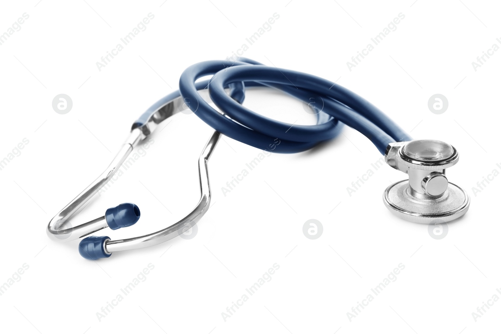 Photo of Stethoscope on white background. Medical object