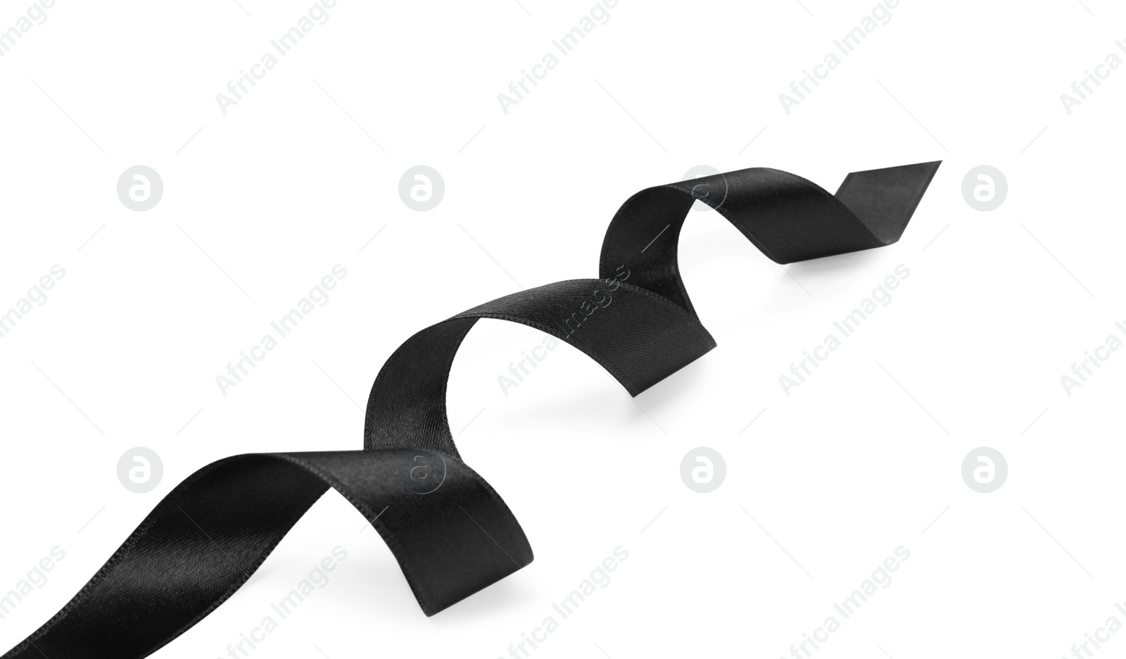 Photo of Beautiful elegant black ribbon isolated on white