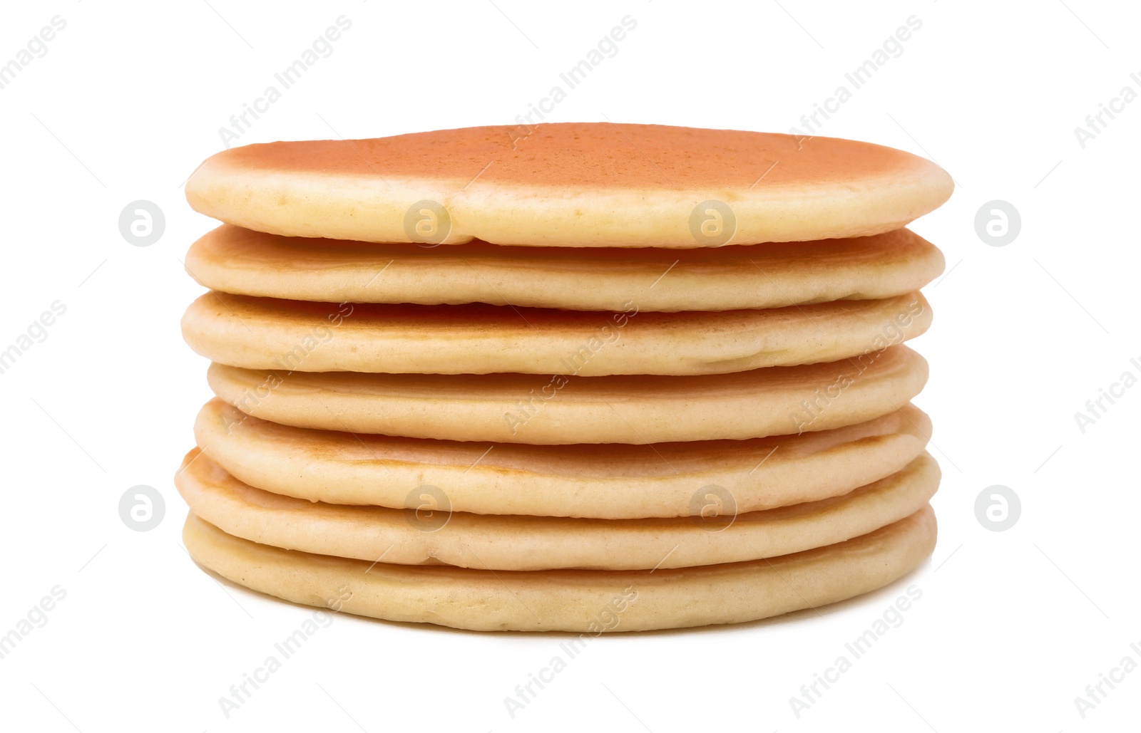 Photo of Stack of delicious pancakes isolated on white