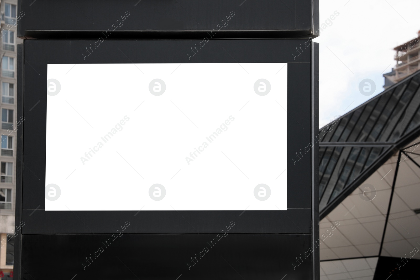 Image of Empty signboard in city. Mock-up for design