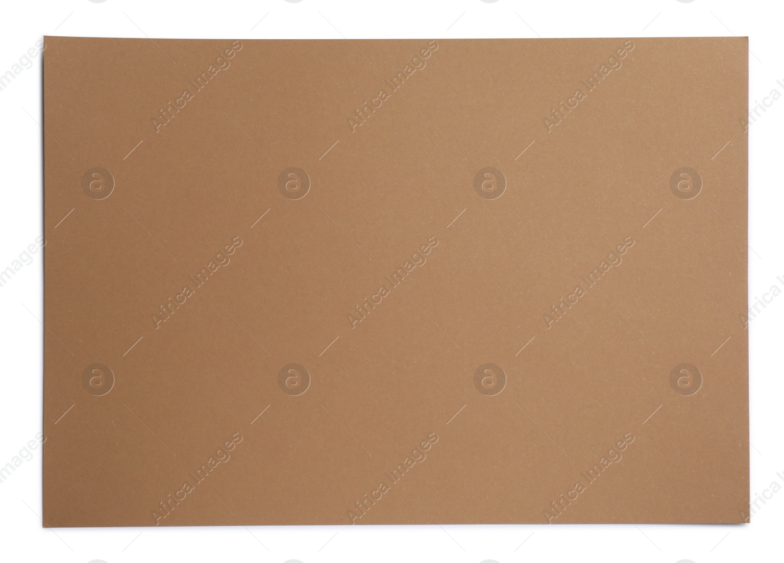 Photo of Sheet of brown paper on white background, top view