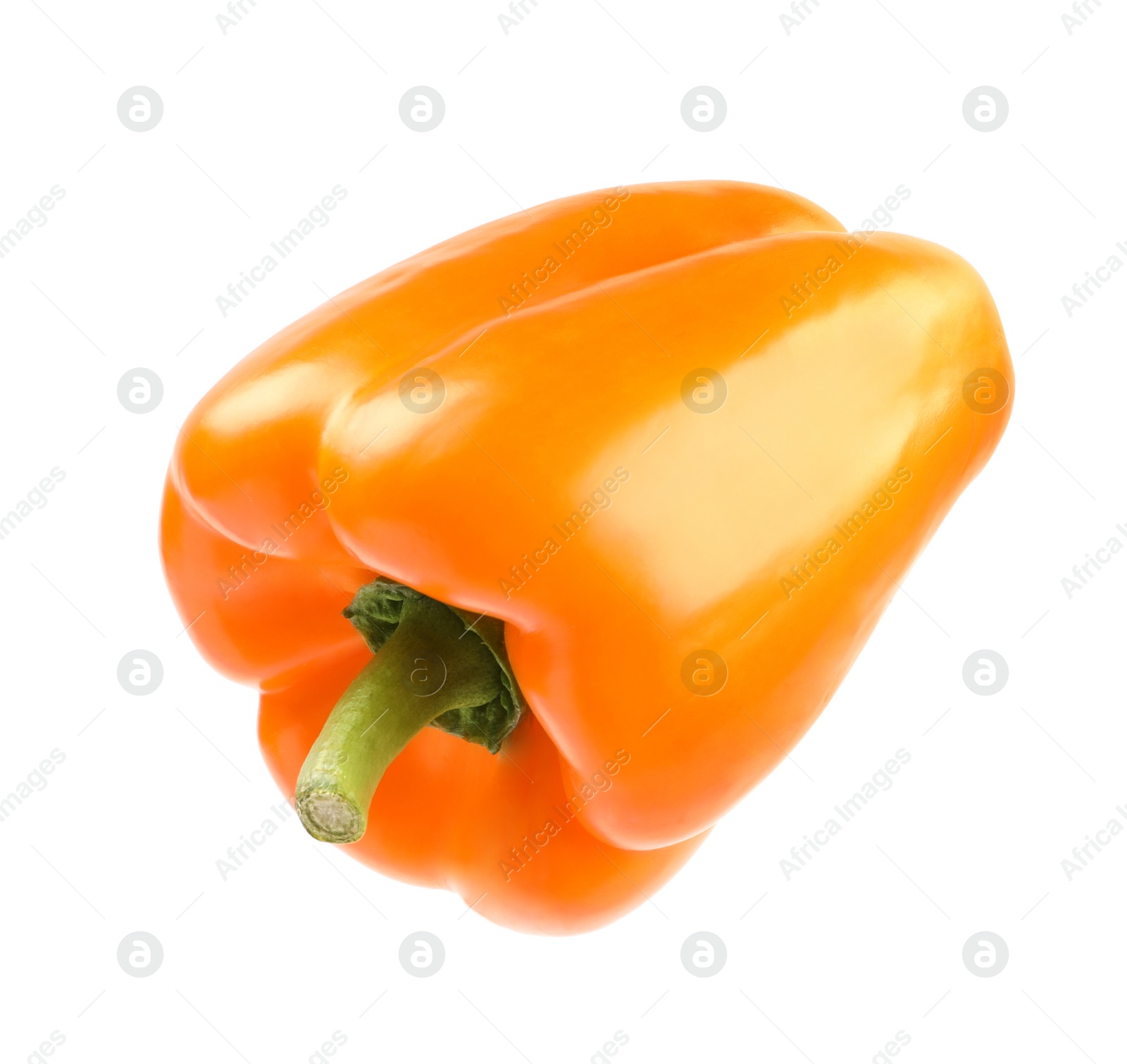 Photo of Ripe orange bell pepper isolated on white