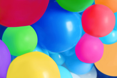 Image of Many color balloons as background. Party decor