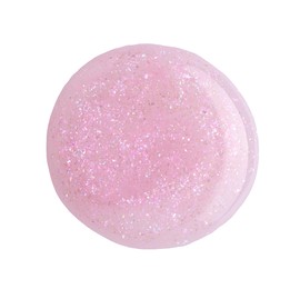 Sample of nail polish with glitter isolated on white, top view