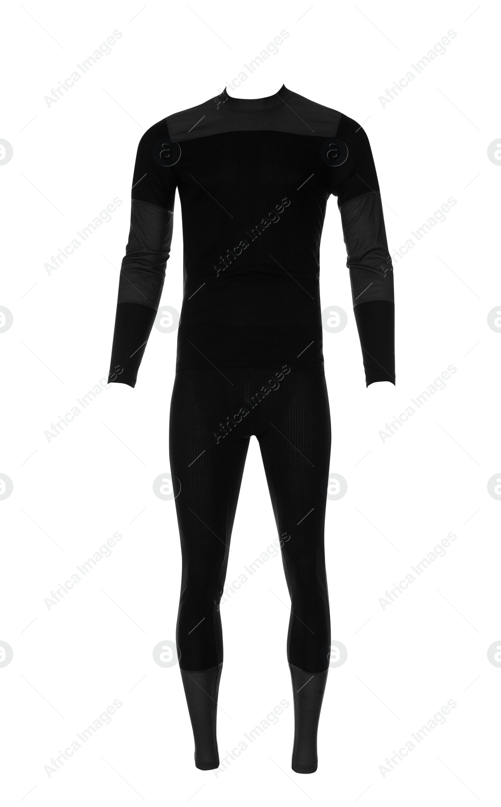 Photo of Thermal underwear set isolated on white. Winter sport clothes