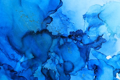 Abstract liquid ink art painting as background, top view