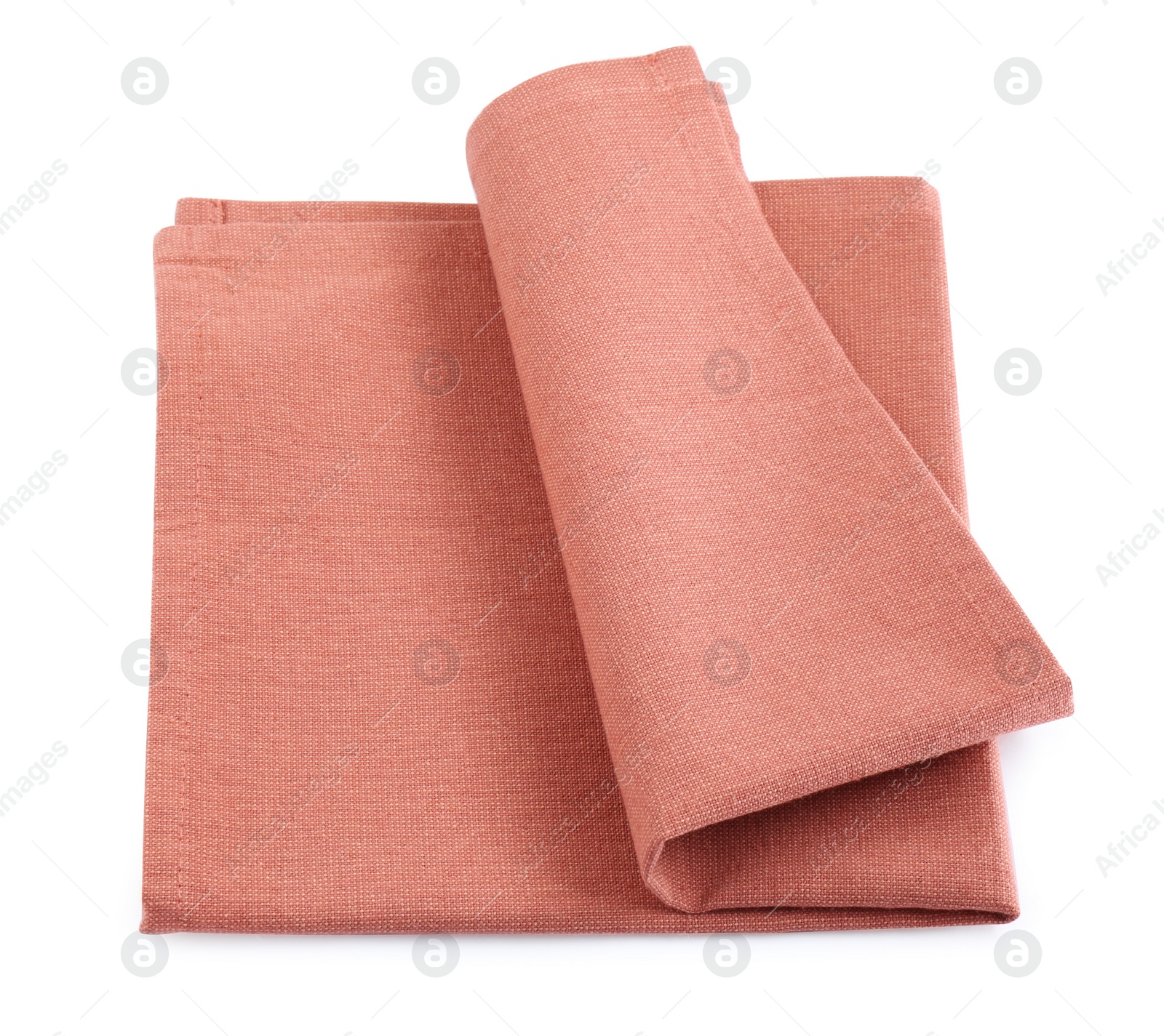 Photo of Stylish color fabric napkin isolated on white, top view