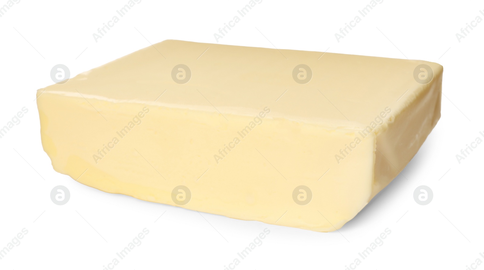 Photo of Block of tasty butter isolated on white