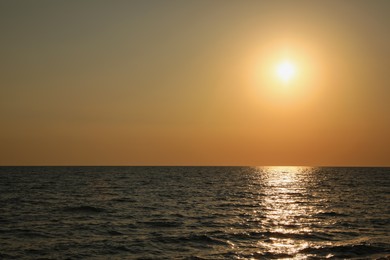 Photo of Picturesque view of beautiful sea at sunset