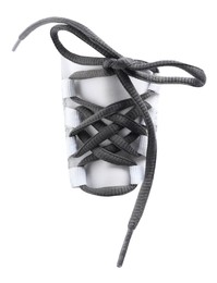 Image of Grey shoe laces isolated on white 