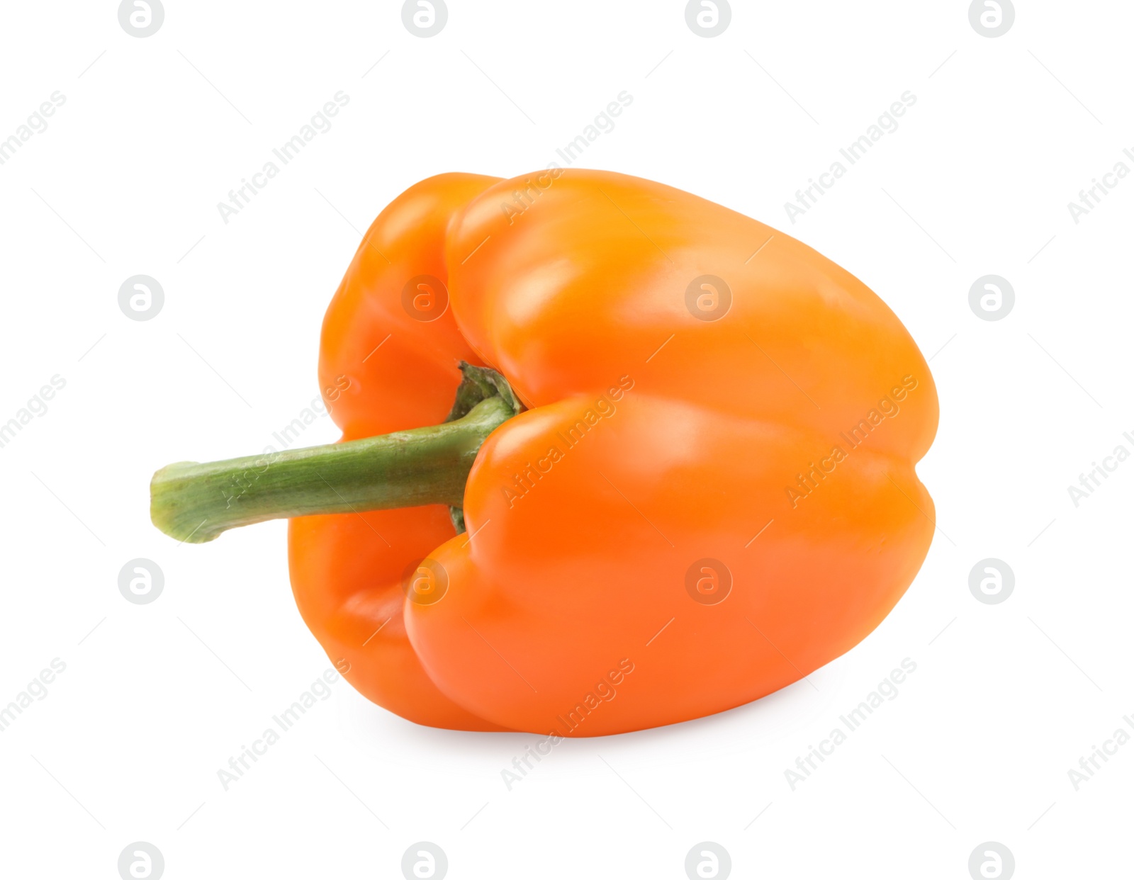 Photo of Ripe orange bell pepper isolated on white