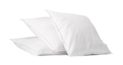 Photo of Many new soft pillows isolated on white