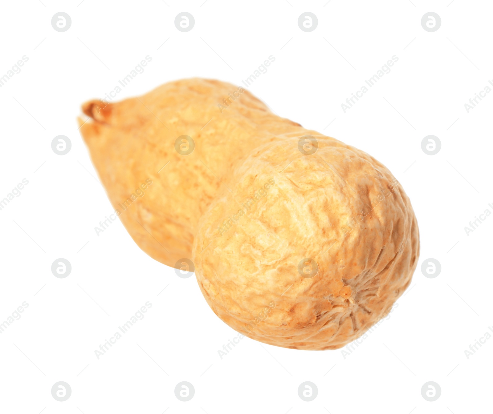 Photo of One fresh unpeeled peanut isolated on white