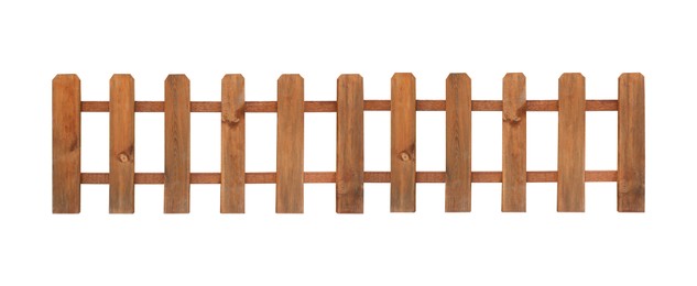 Image of Wooden fence on white background. Enclosing structure