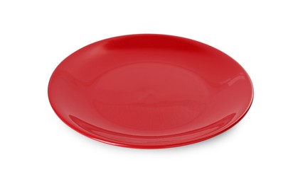 One beautiful red plate isolated on white