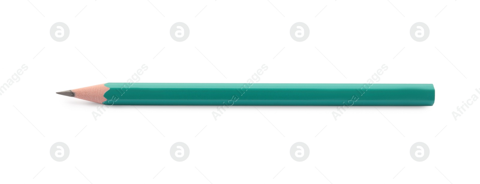 Photo of Sharp graphite pencil isolated on white. School stationery