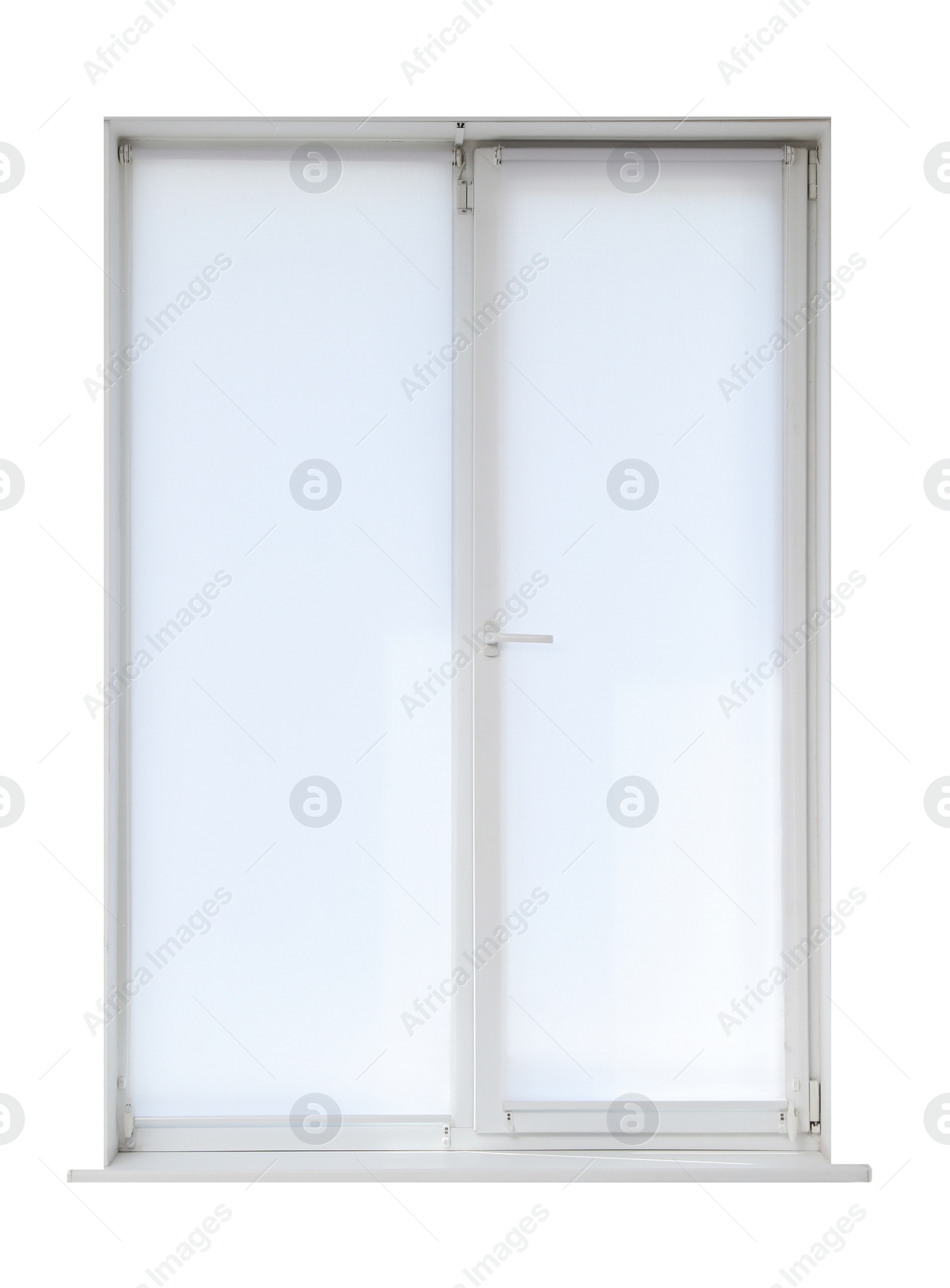 Image of Modern closed plastic window on white background