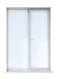 Modern closed plastic window on white background