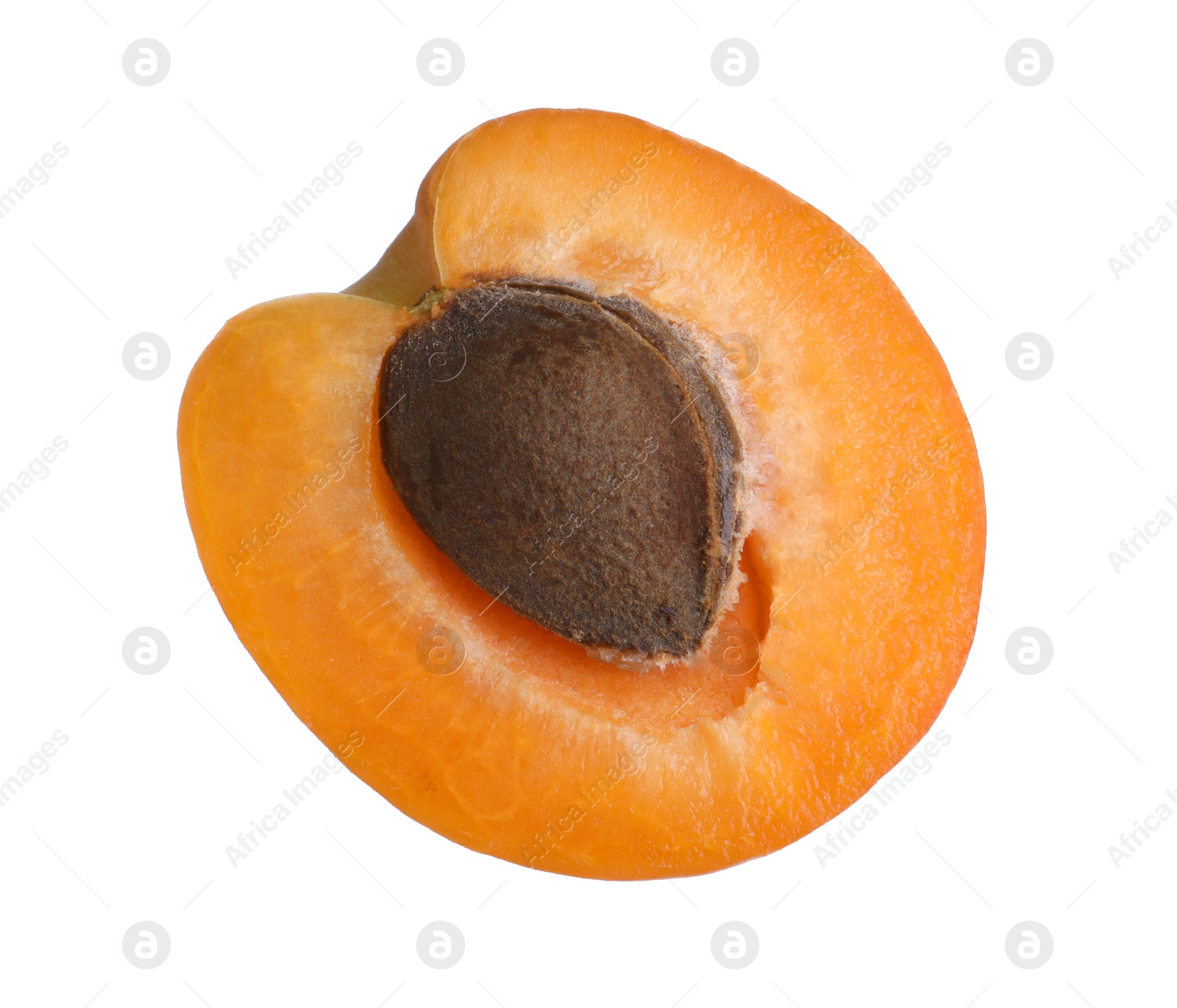 Photo of Half of delicious ripe apricot isolated on white