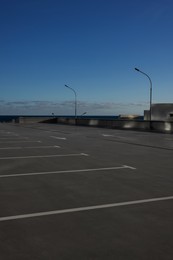 Outdoor car parking lot on sunny day