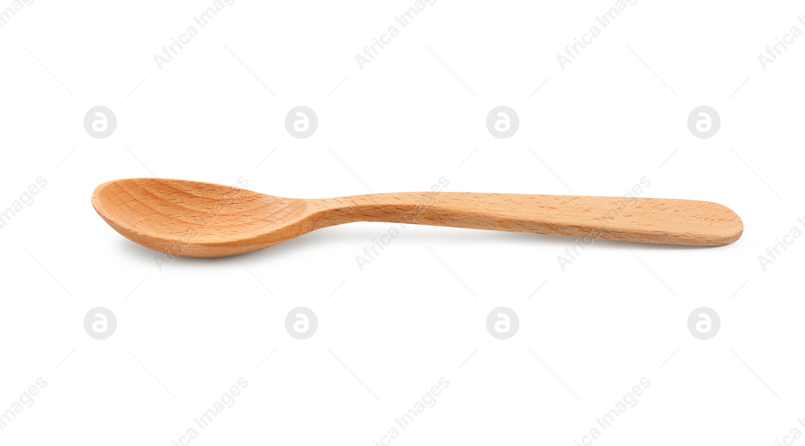 Photo of New handmade wooden spoon isolated on white