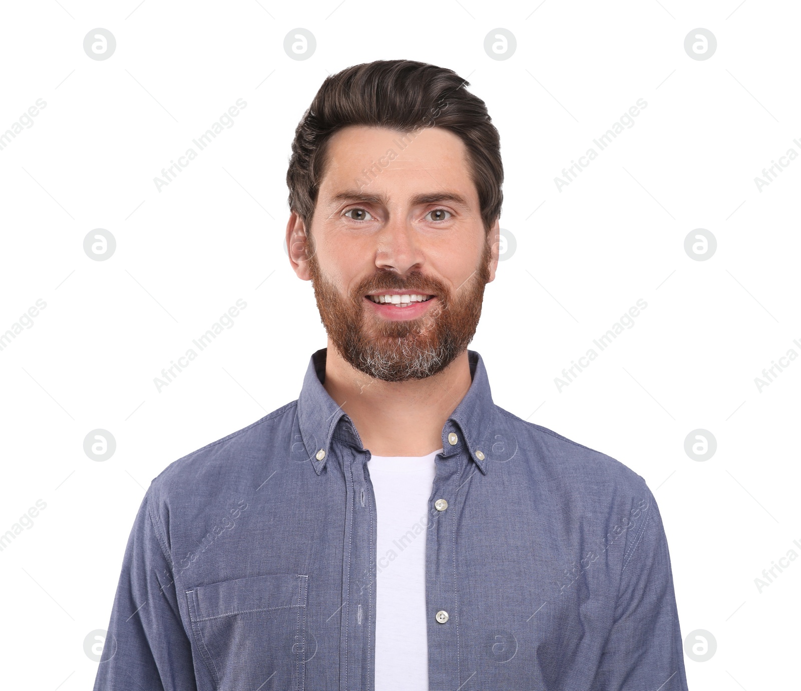 Image of Portrait of handsome man isolated on white