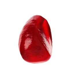 Photo of Juicy ripe pomegranate seed on white background