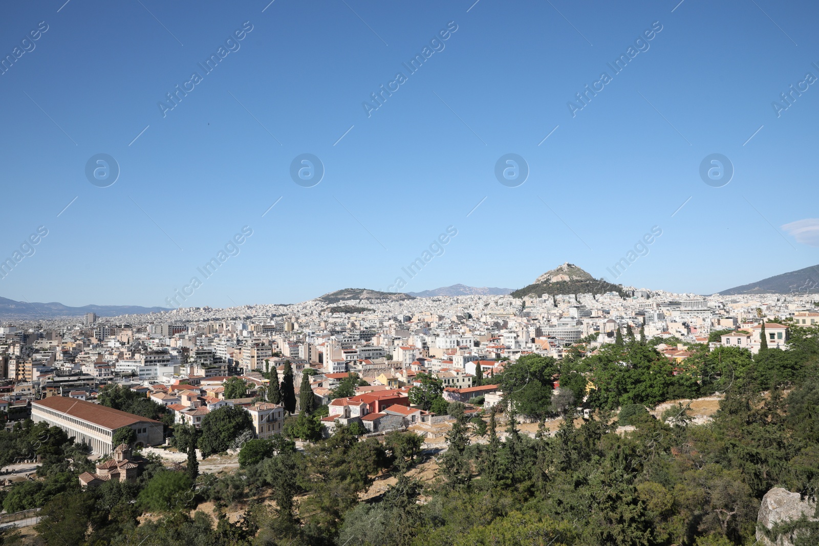 Photo of Picturesque view of cityscape with beautiful houses on sunny day