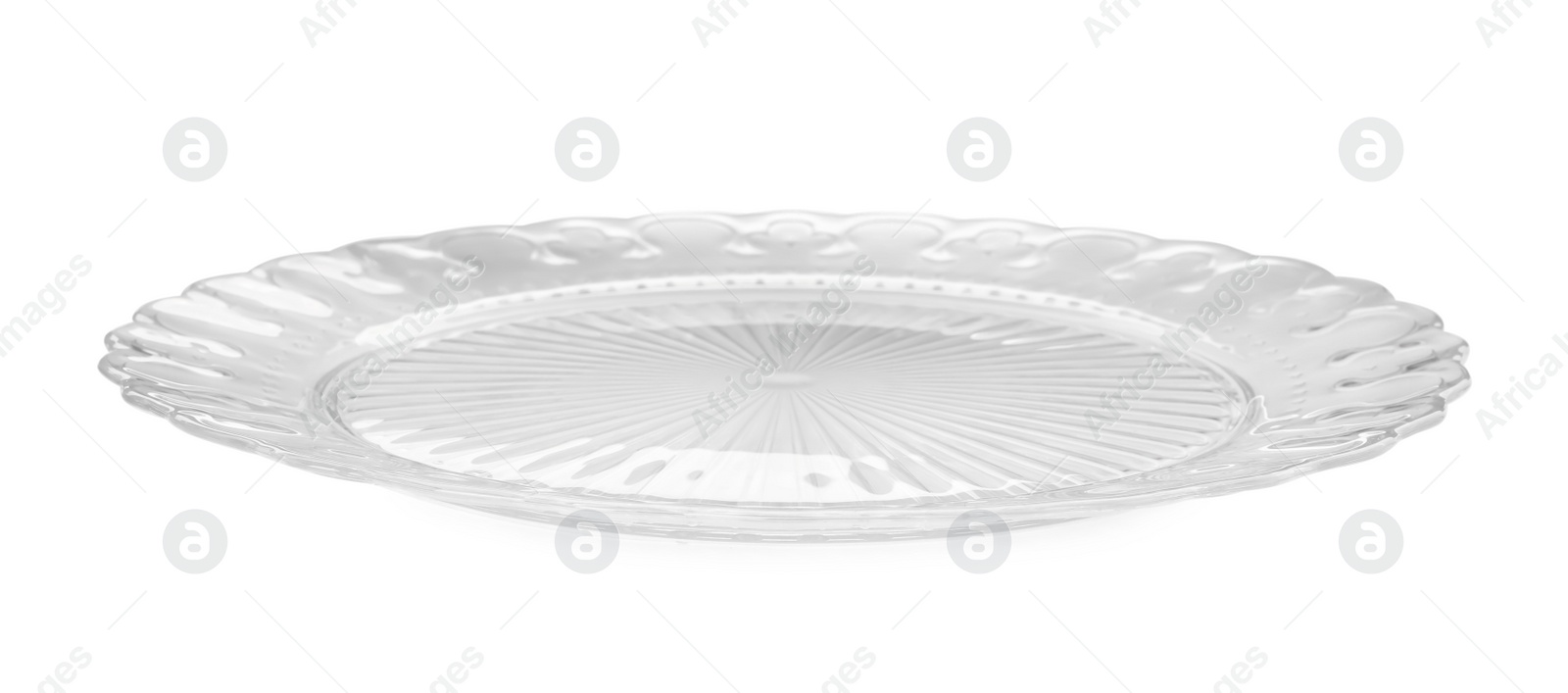 Photo of Empty clean glass plate isolated on white