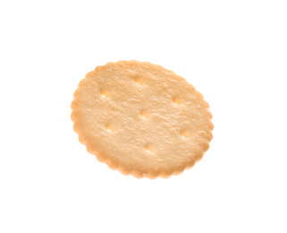 Crispy cracker isolated on white. Delicious snack