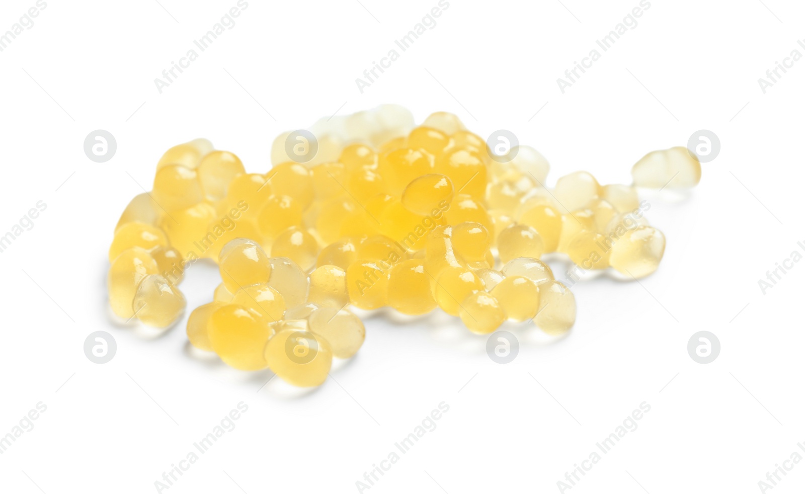 Photo of Pile of fresh pike caviar isolated on white