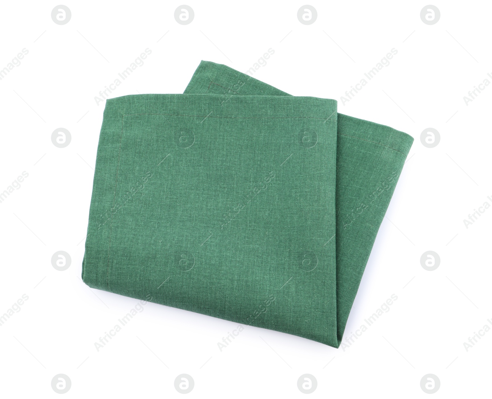 Photo of Green cloth kitchen napkin isolated on white