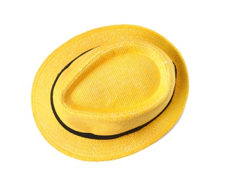 Photo of Summer hat on white background. Beach object