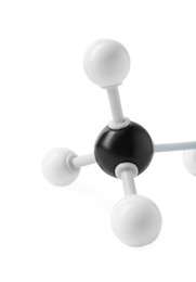 Photo of Molecule of alcohol on white background, closeup. Chemical model
