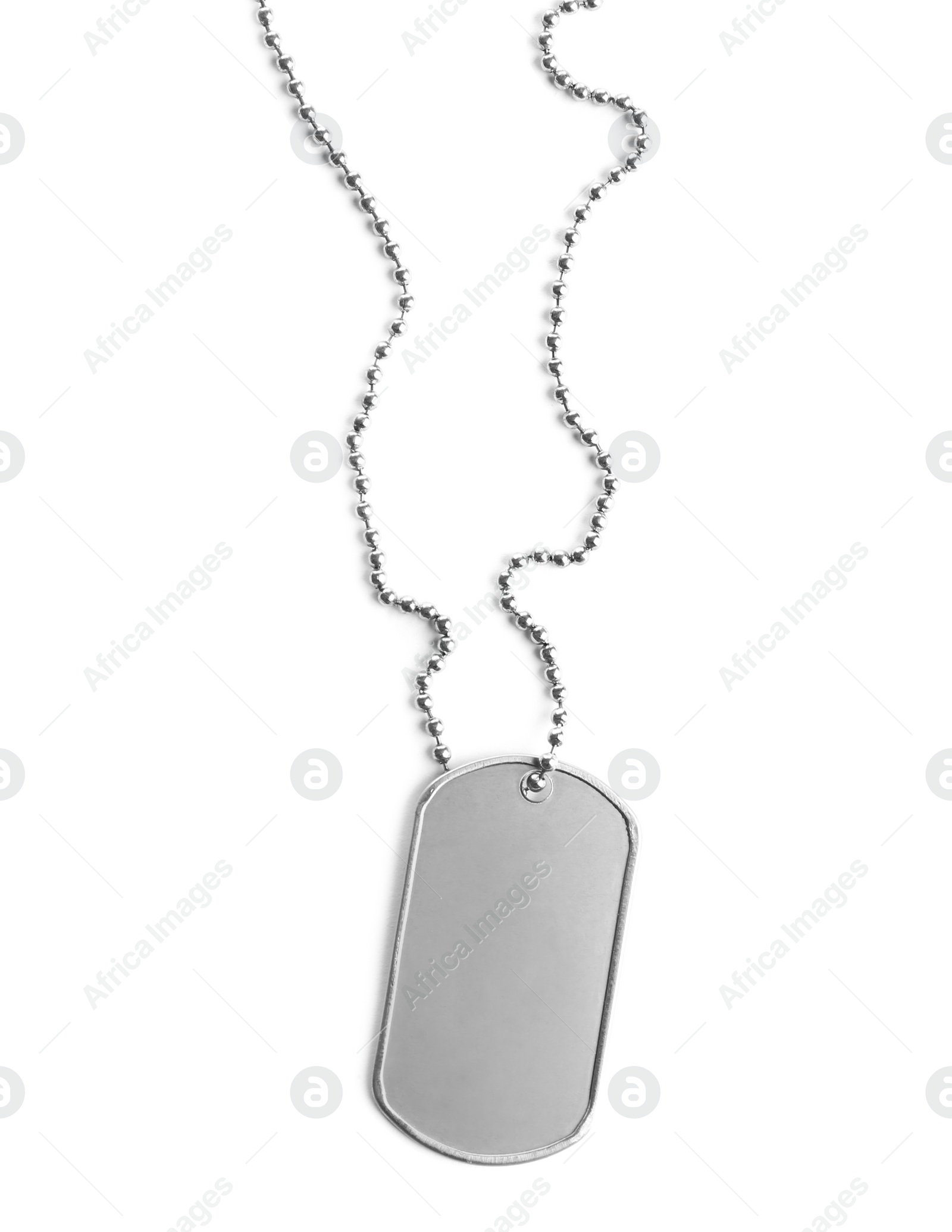 Photo of Blank military ID tag isolated on white
