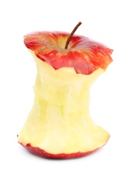 Photo of Ripe red apple core on white background