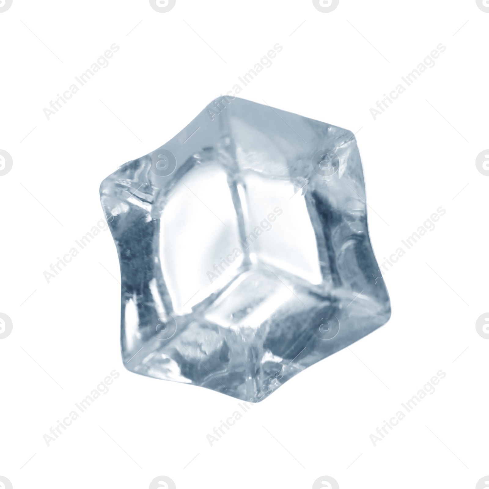 Photo of Crystal clear ice cube isolated on white