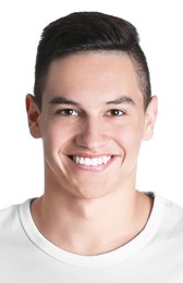 Passport photo. Portrait of man on white background