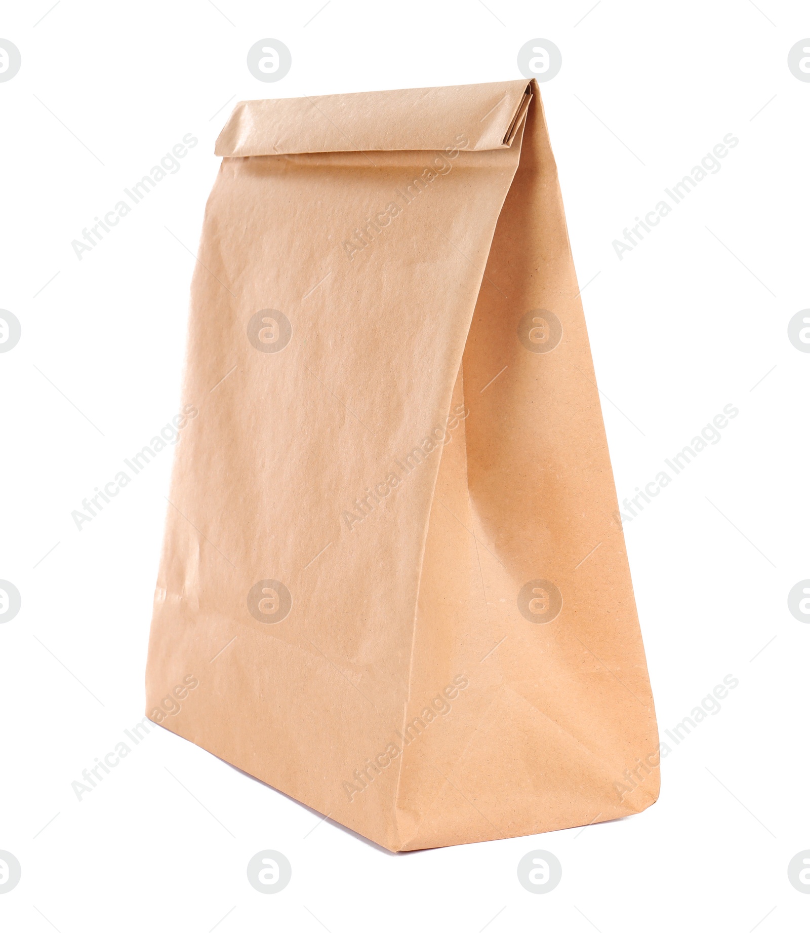 Photo of Paper bag isolated on white. Mockup for design