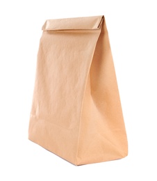 Photo of Paper bag isolated on white. Mockup for design