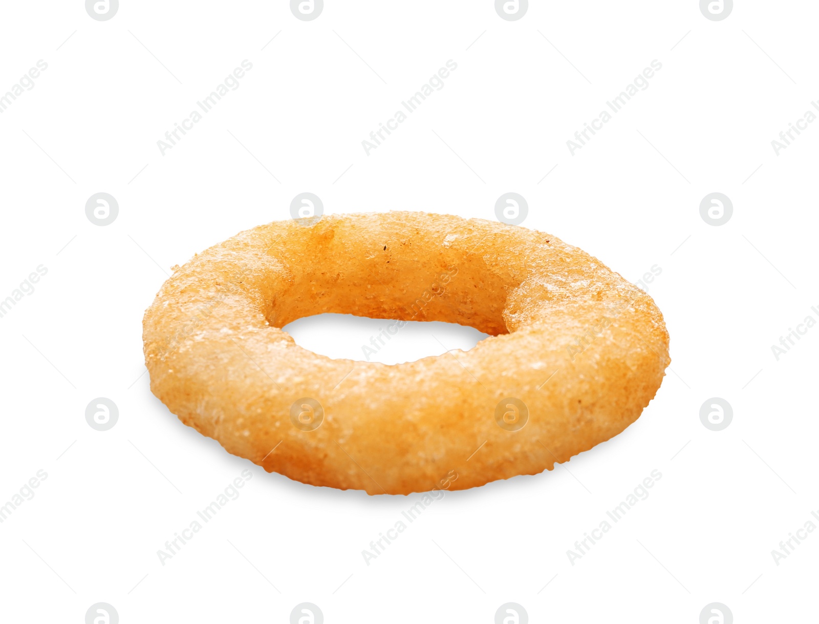 Photo of Freshly cooked onion ring on white background