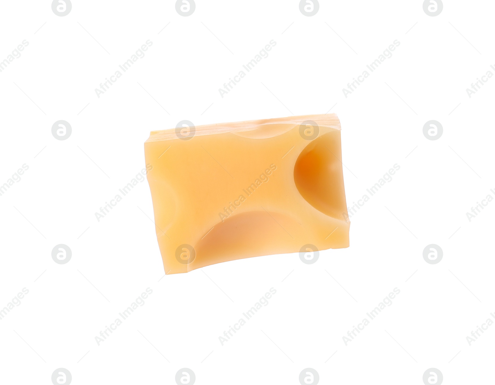 Photo of Piece of delicious cheese isolated on white