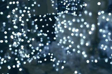 Photo of Beautiful street lights at night. Bokeh effect