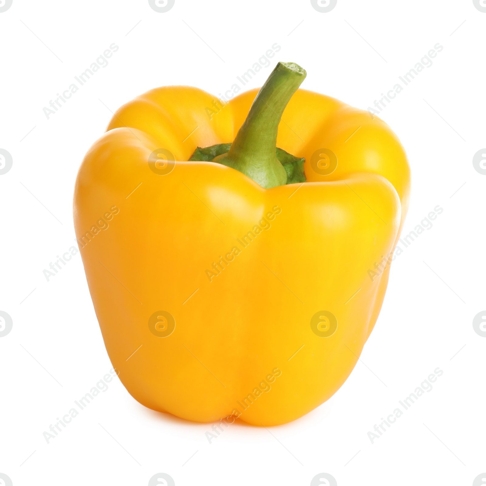 Photo of Fresh raw yellow bell pepper isolated on white