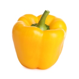 Photo of Fresh raw yellow bell pepper isolated on white